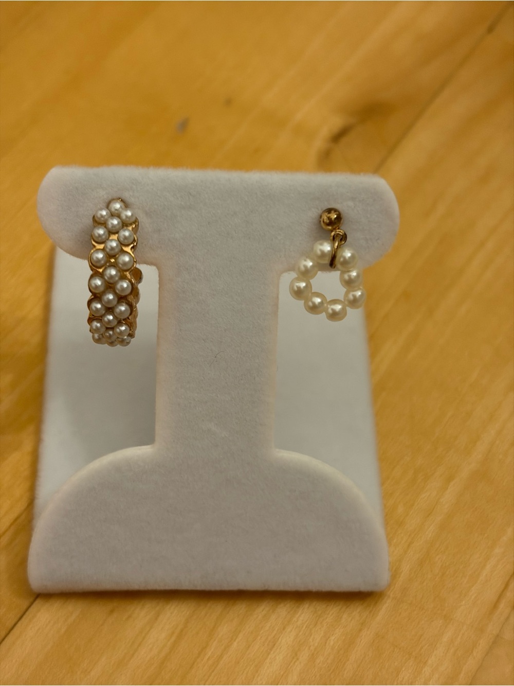 Gold & Pearl Earrings Set 2 Pairs Hoop + Mini Pearl Drop